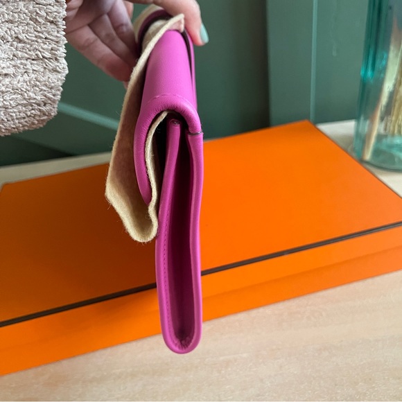 ❌SOLD❌Mint HERMES Jige cluth elan 29 swift magnolia C stamp - Picture 6 of 13